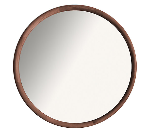 Grand miroir rond effet noyer Ø80cm Ariane
