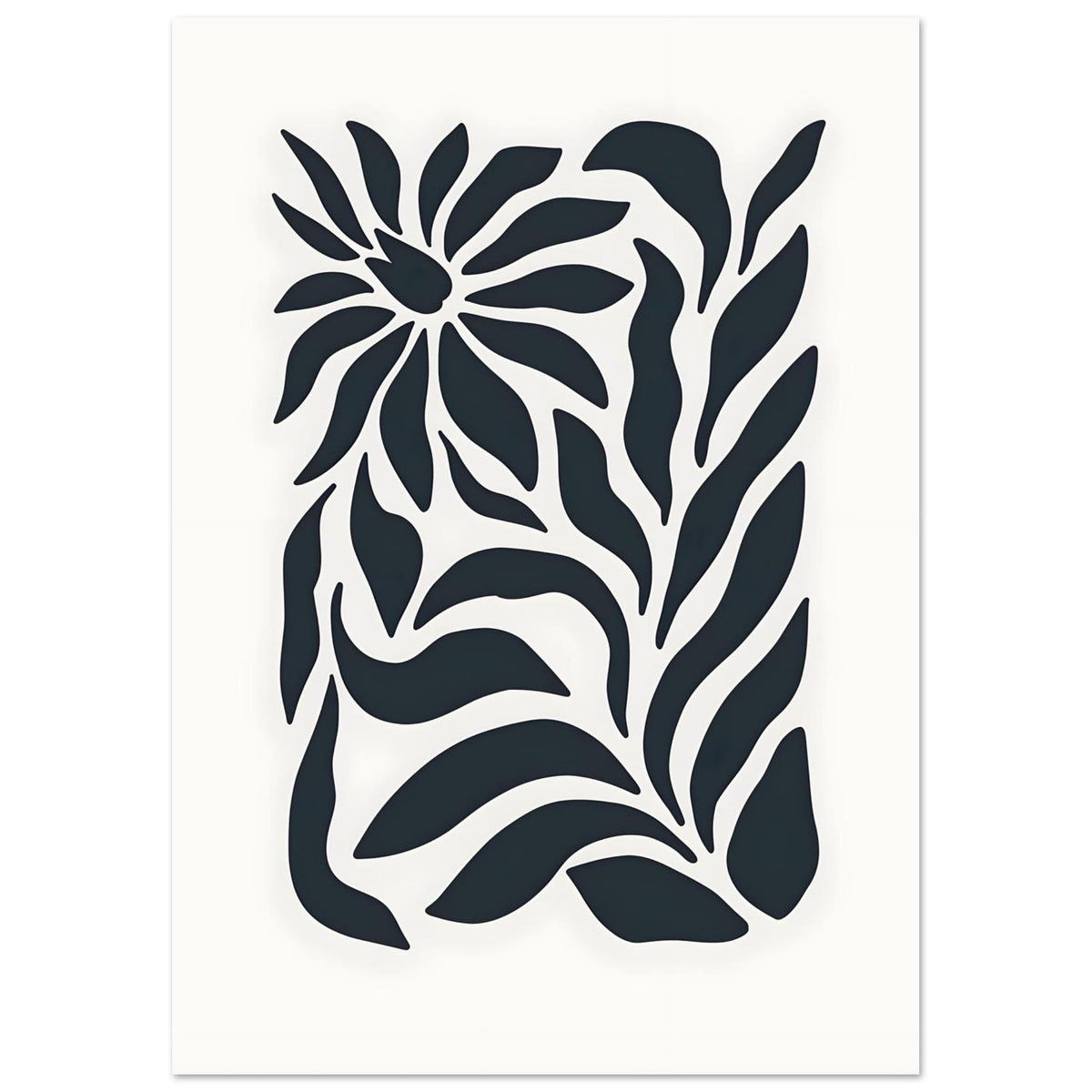 Artfulprints Poster Matisse - Flowers in silence  - A4 21x29.7 cm - Zwart / Wit