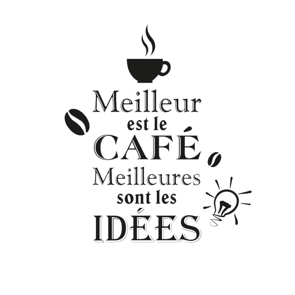 MEILLEUR EST LE CAFÉ - Autocollant mural café 70x20