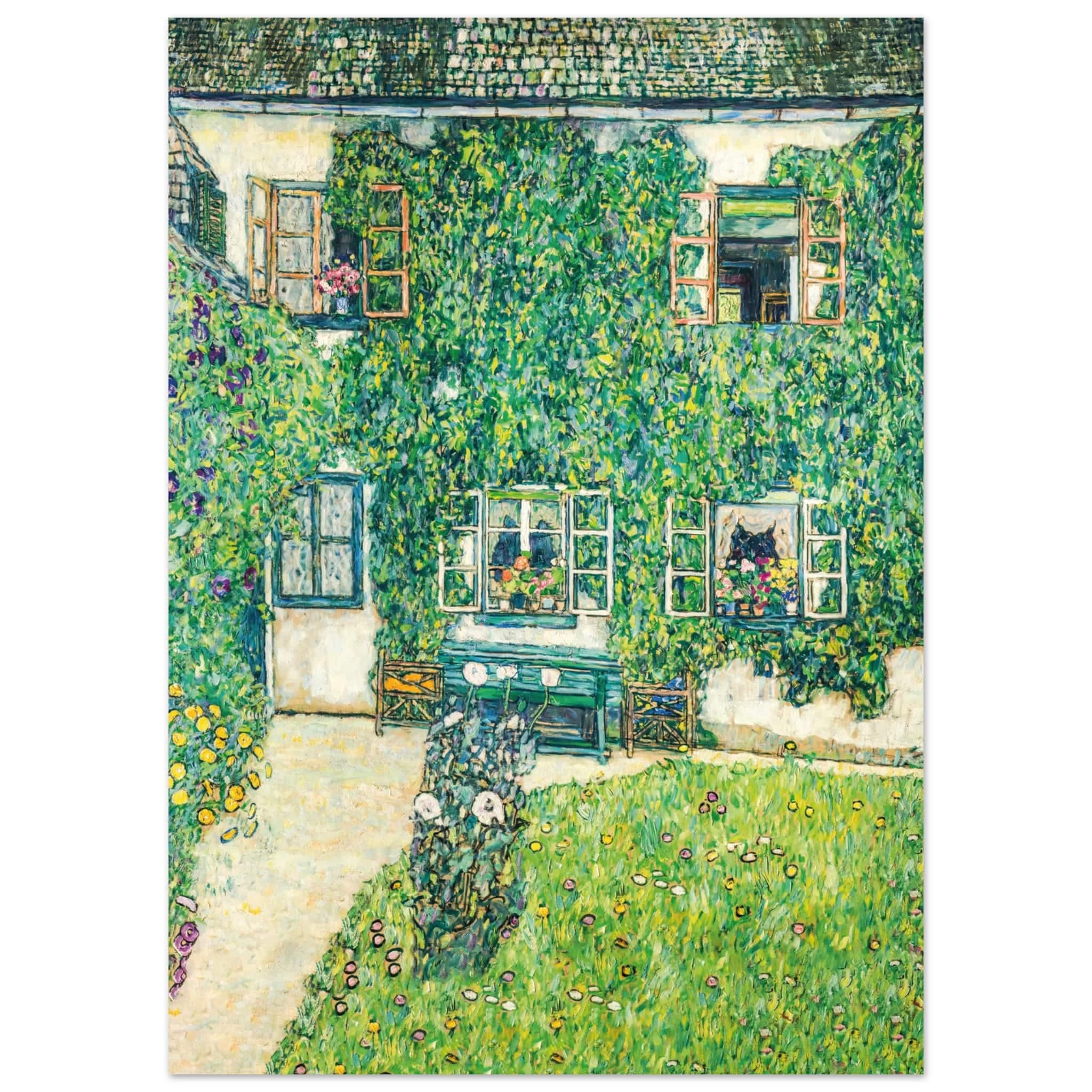Artfulprints Poster Gustav Klimt - The house of Guardaboschi  - 50x70 cm - Groen
