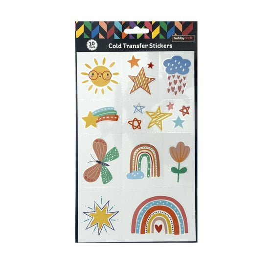 Rainbow Cold Transfer Sticker Sheet 10 Pack