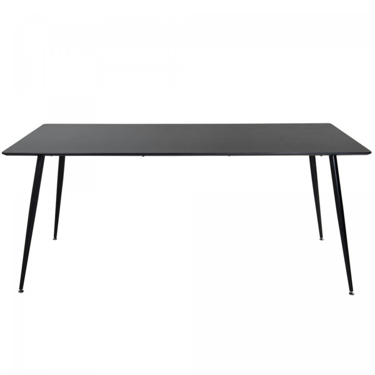 AMANDA - Table à manger rectangulaire noire avec pieds en métal