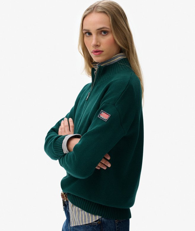 Slouchy Knitted Half Zip