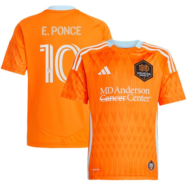 Ezequiel Ponce Houston Dynamo FC adidas Youth 2025 Season 20 Replica Player Jersey - Orange