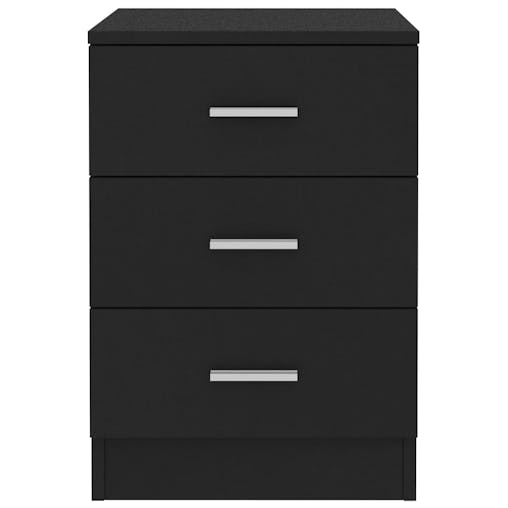NNEVL Bedside Cabinet Black 38x35x56 cm Chipboard