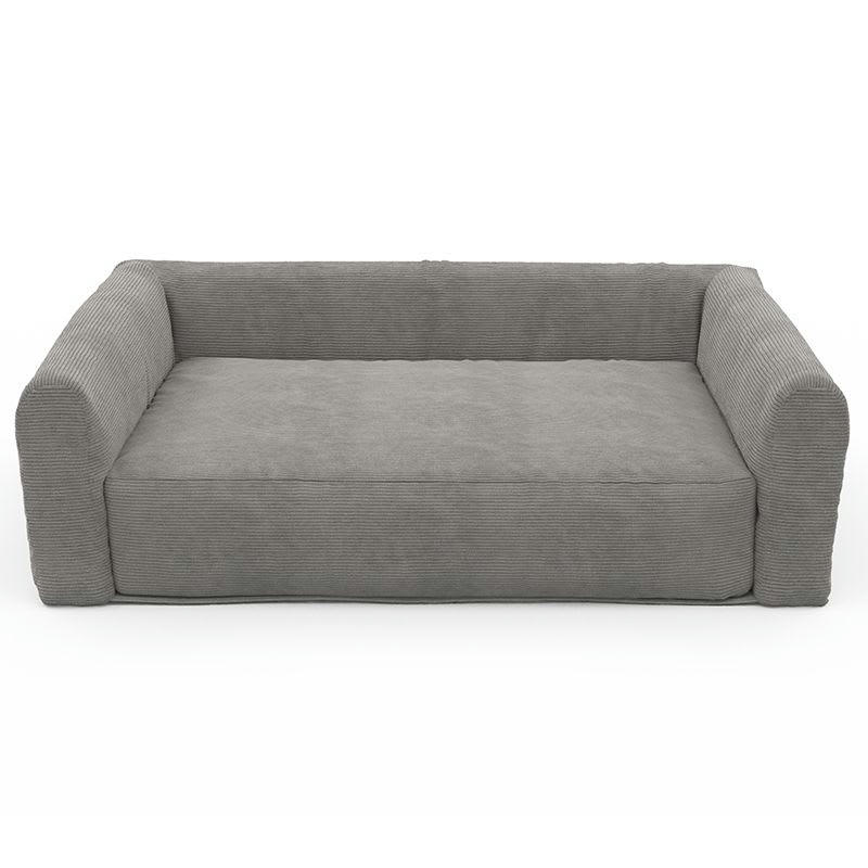 LEONARD - Panier pour chien en tissu velours côtelé gris taille l