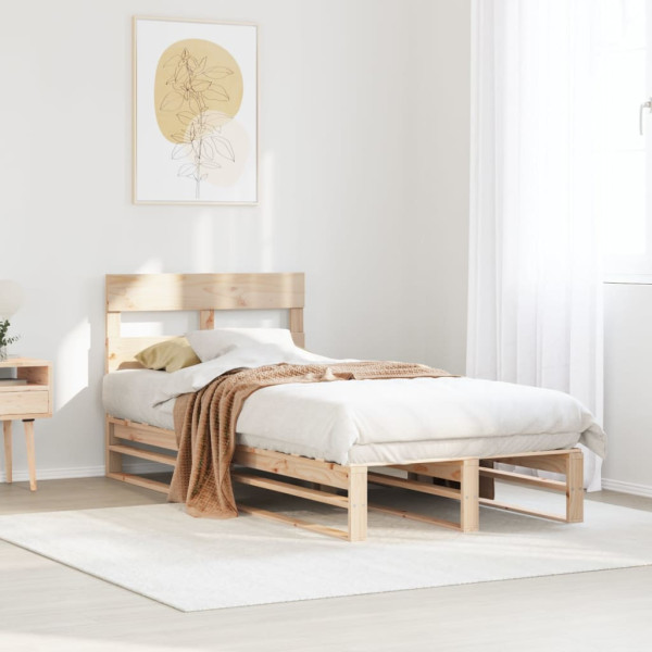 Łóżko Drewniane Rama Łóżka Sofa Brązowe Do Sypialni Pokoju 75x190 cm