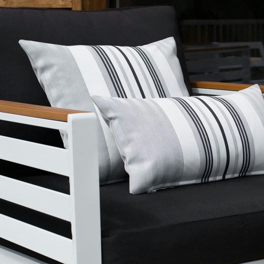 DONIBANE - Housse de coussin coton Gris 25x45 cm