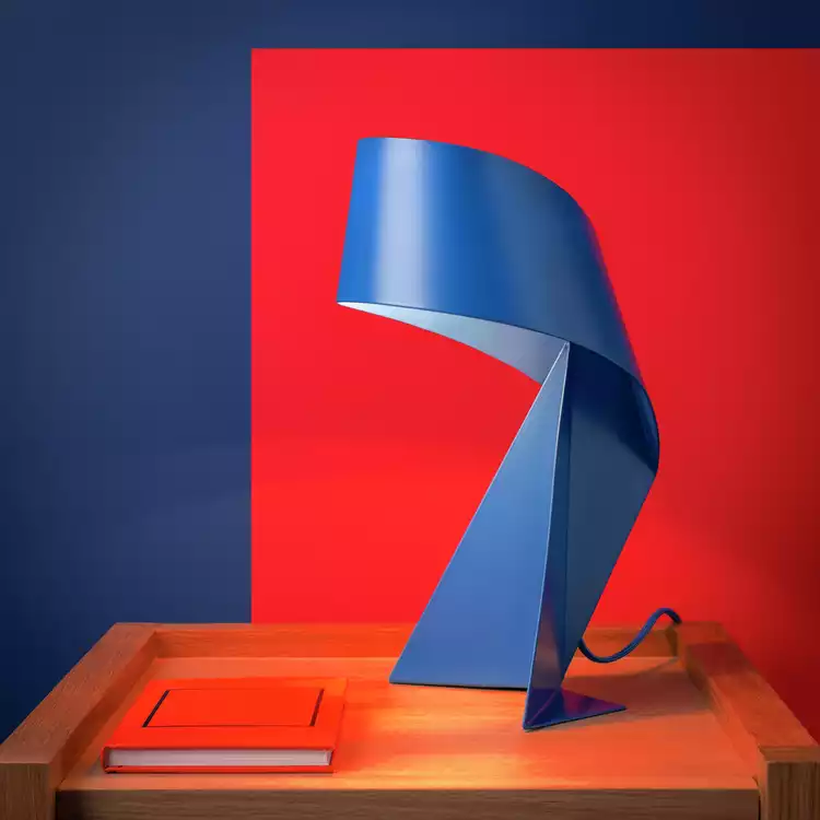 Habitat 60 Ribbon 36cm Metal Table Lamp - Blue