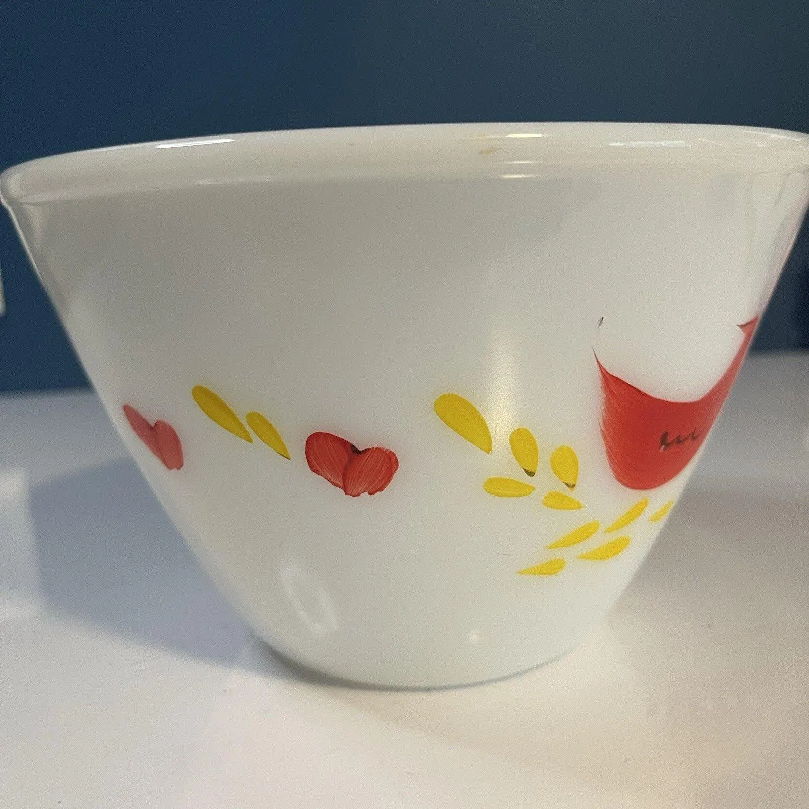 Vintage Fire King “Distlefink” 7-1/2