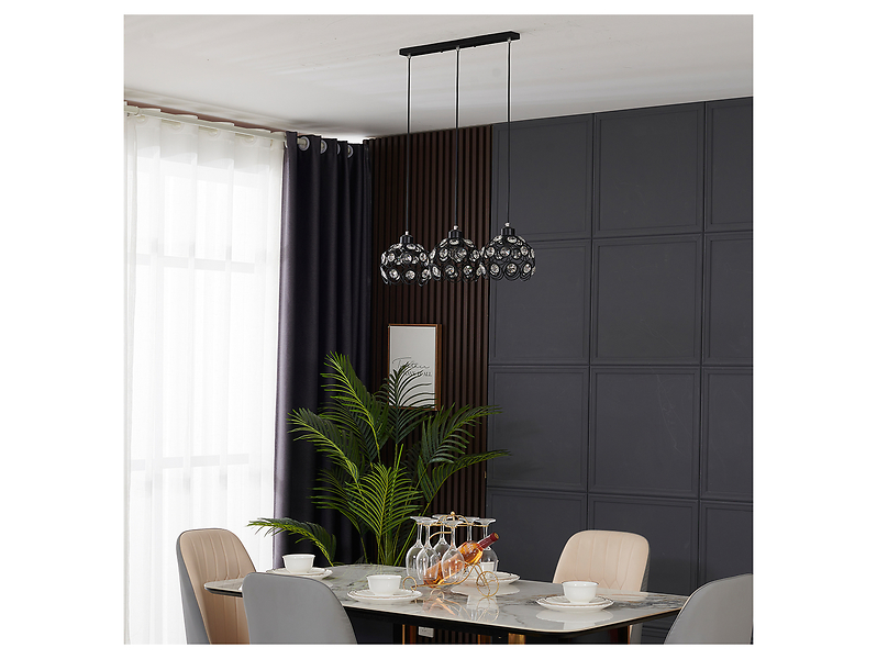 Lampa wisząca Florence 3-punktowa stalowa czarna