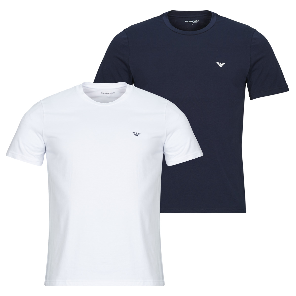 Emporio Armani - 2-PACK CREW NECK T-SHIRT AF10776 - Marine / White