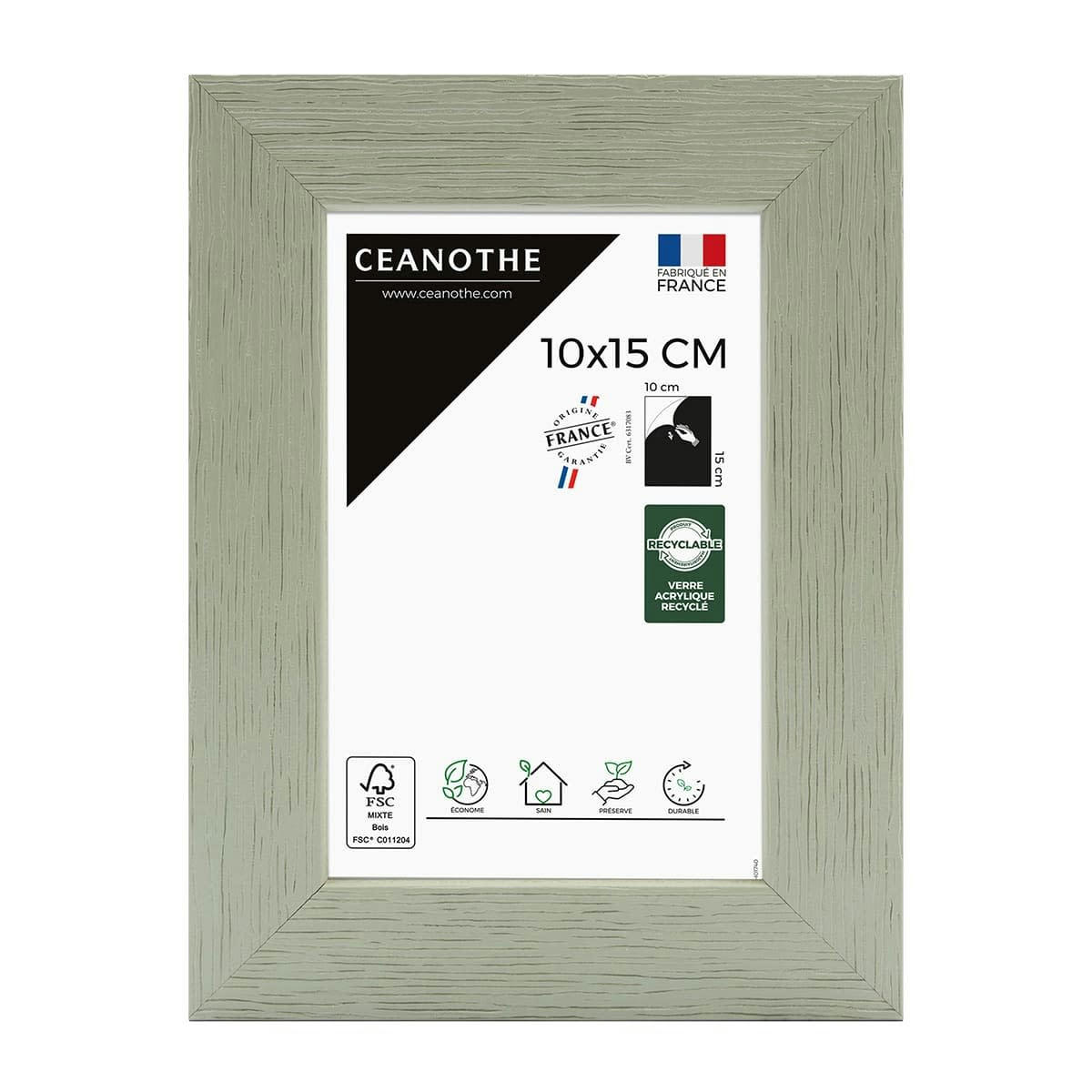 KARMA - Cadre photo tilleul 10x15 cm bois reconstitué fsc