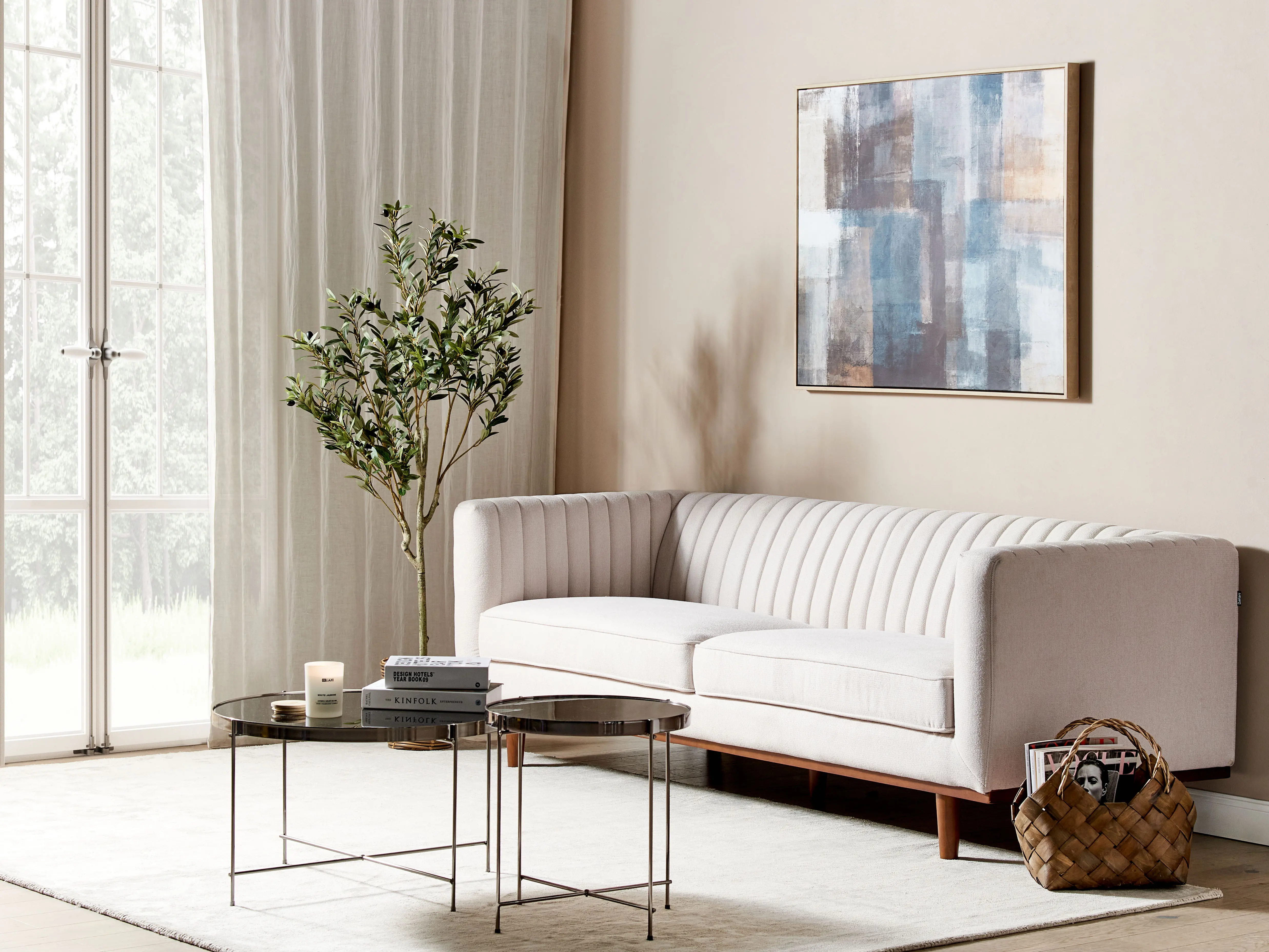 Sofa 3 Seater SKAULE Fabric Beige