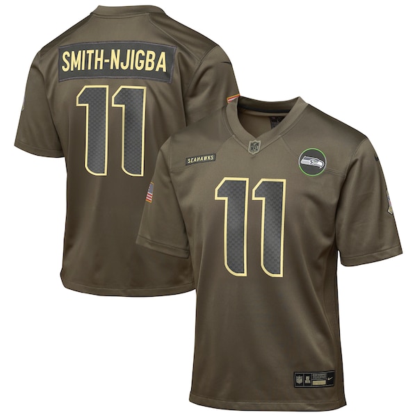 Jaxon Smith-Njigba Seattle Seahawks Nike Youth 2025 Salute to Service Game Jersey - Olive