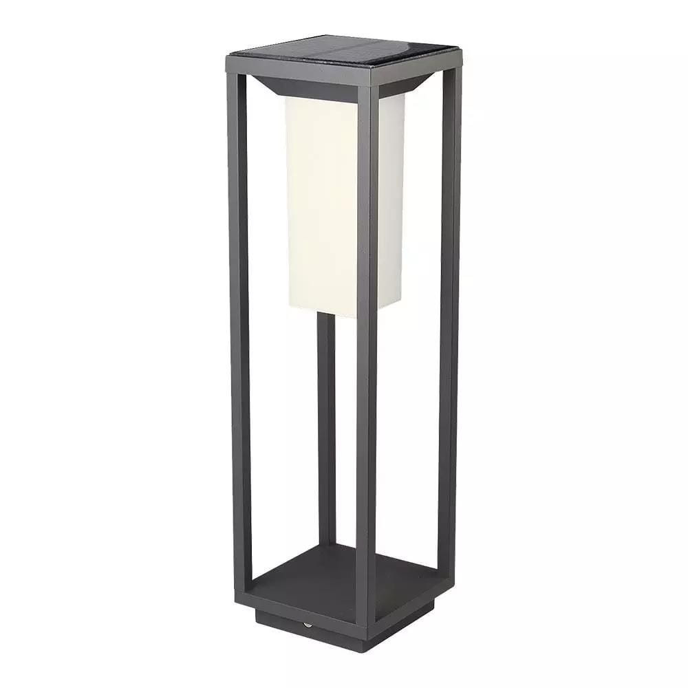 Słupek Ogrodowy Solarny V-TAC 4W LED Szary IP65 ciepła barwa 280lm