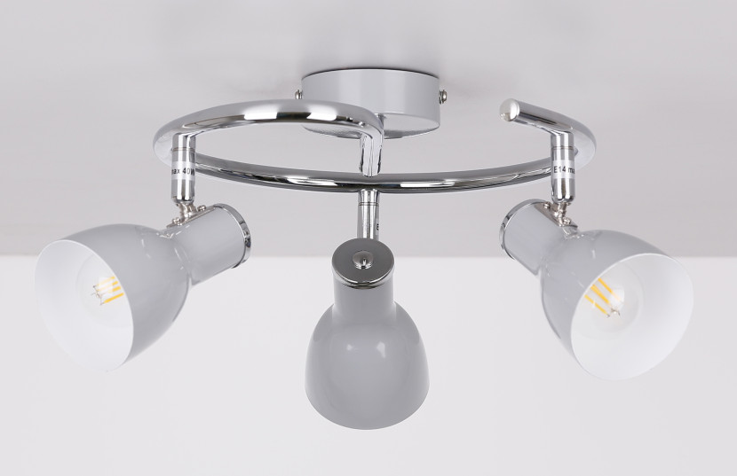 Lampa sufitowa JULIE spirala 3x40w e14 szary