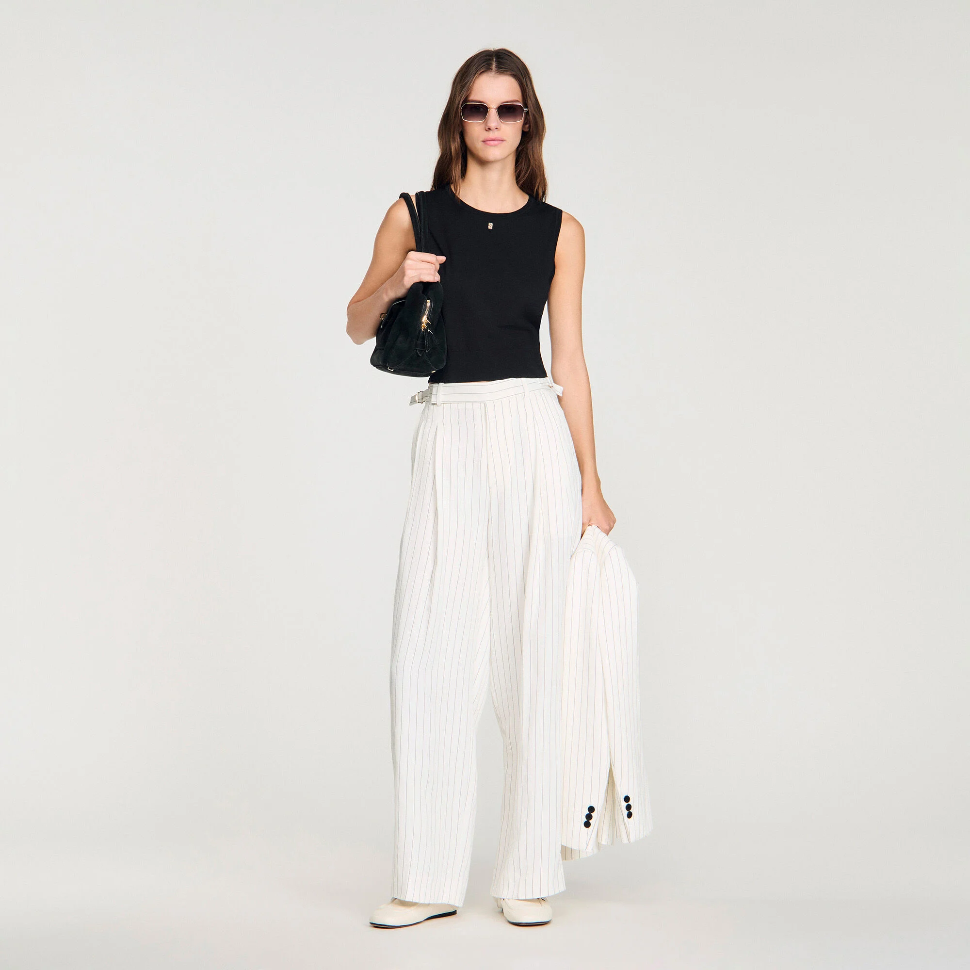 Pantalon de tailleur à rayures