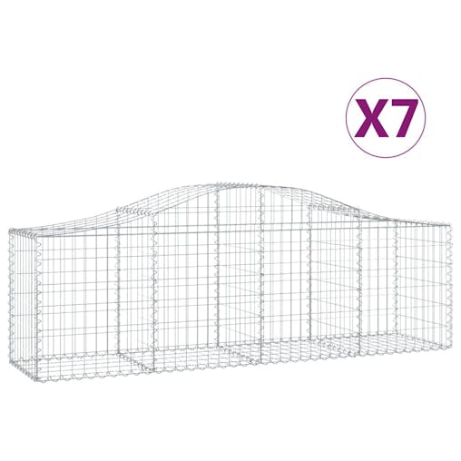 NNEVL Arched Gabion Baskets 7 pcs 200x50x60/80 cm Galvanised Iron