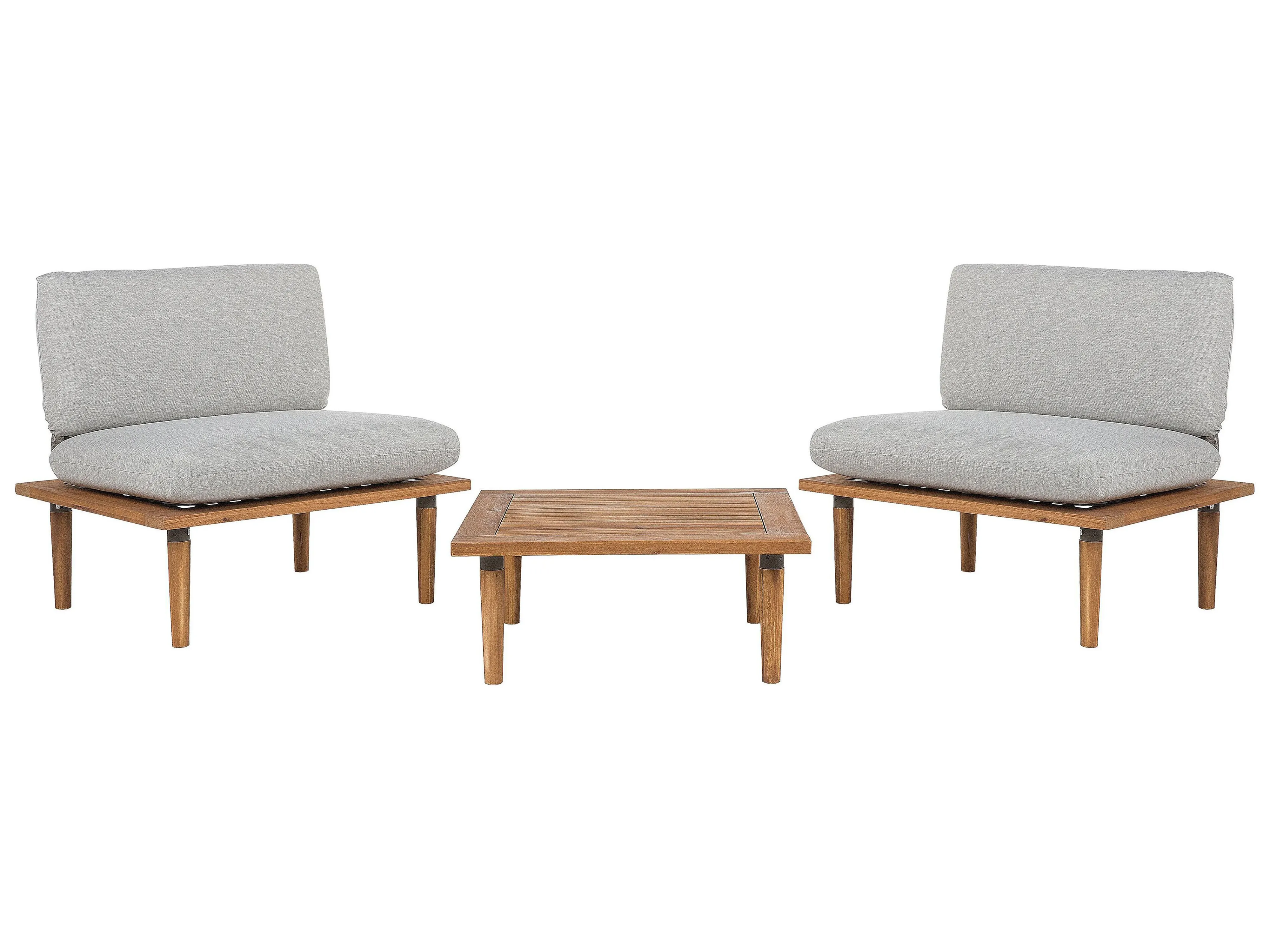 Garden Lounge Set with Table 2 Seater FRASCATI Modular Certified Acacia Wood Light Grey
