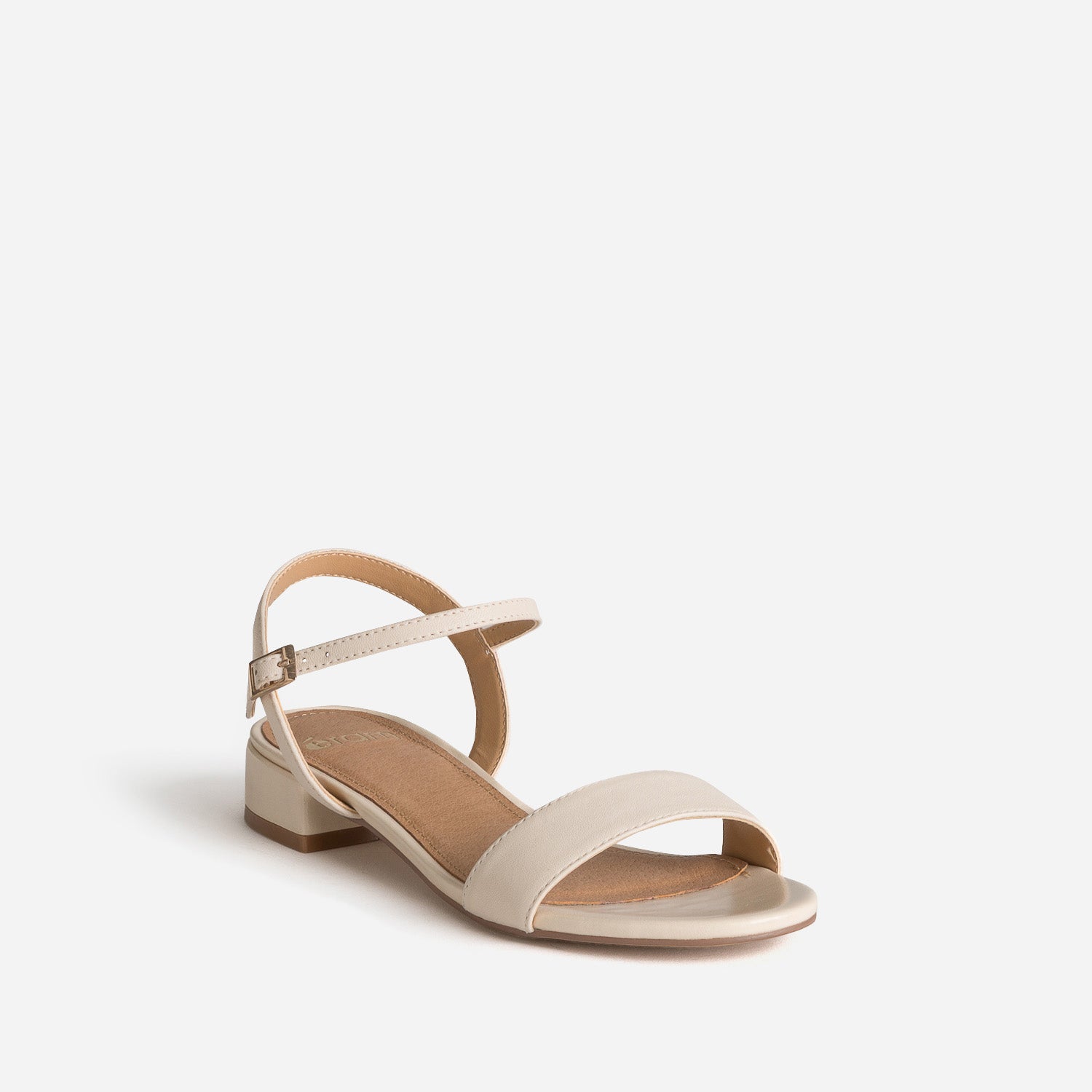 Sandale écrue cuir