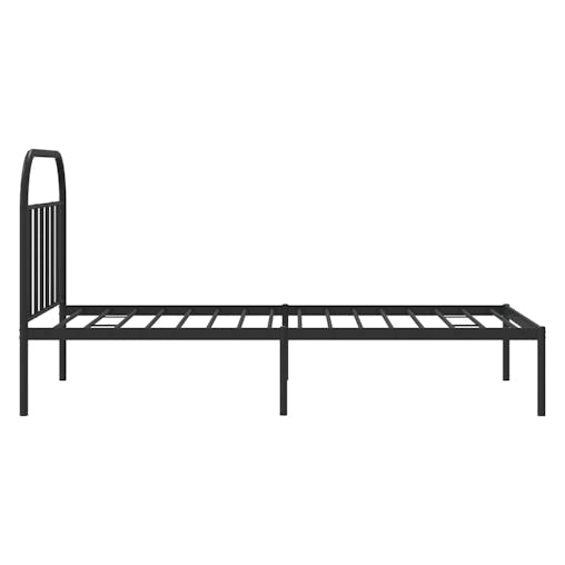 NNEVL Metal Bed Frame with Headboard Black 107x203 cm