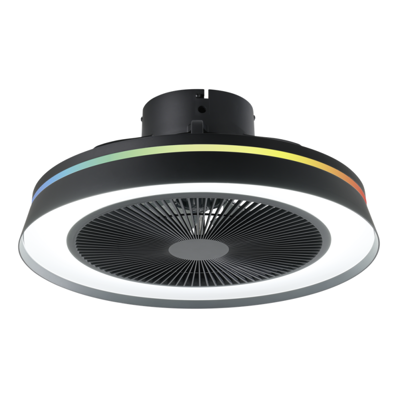 Ventilateur de plafond LED Vallonia RGB noir Ø 48 cm 25,2 W EGLO