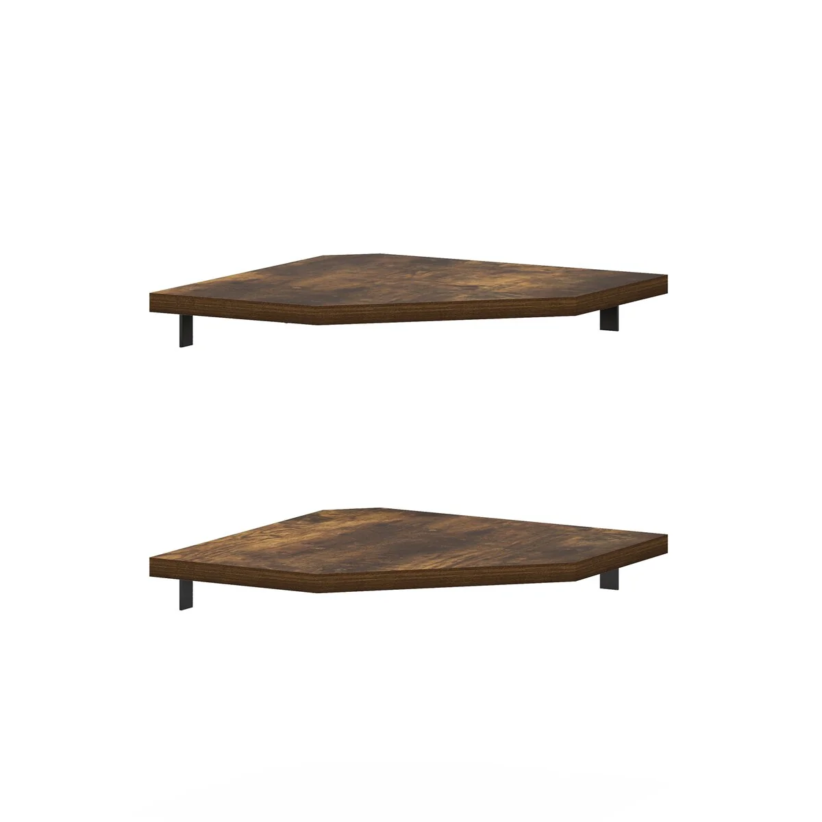 Furinno Rossi Hexagon Corner Floating Shelves, Wall Mount Display Shelf, White, Set of 2