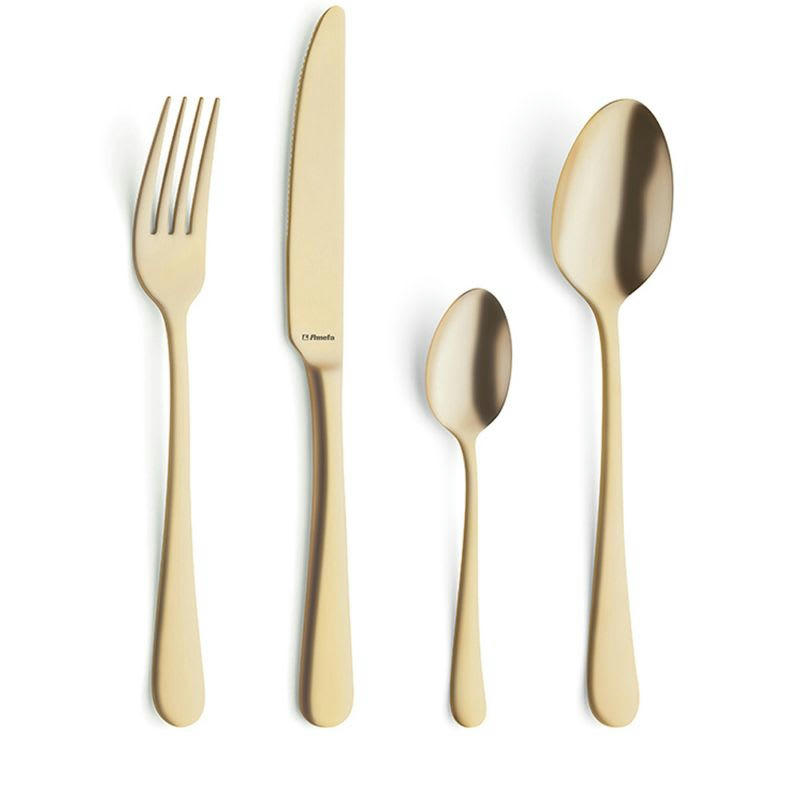 AUSTIN - Coffret ménagère 24 couverts dorés