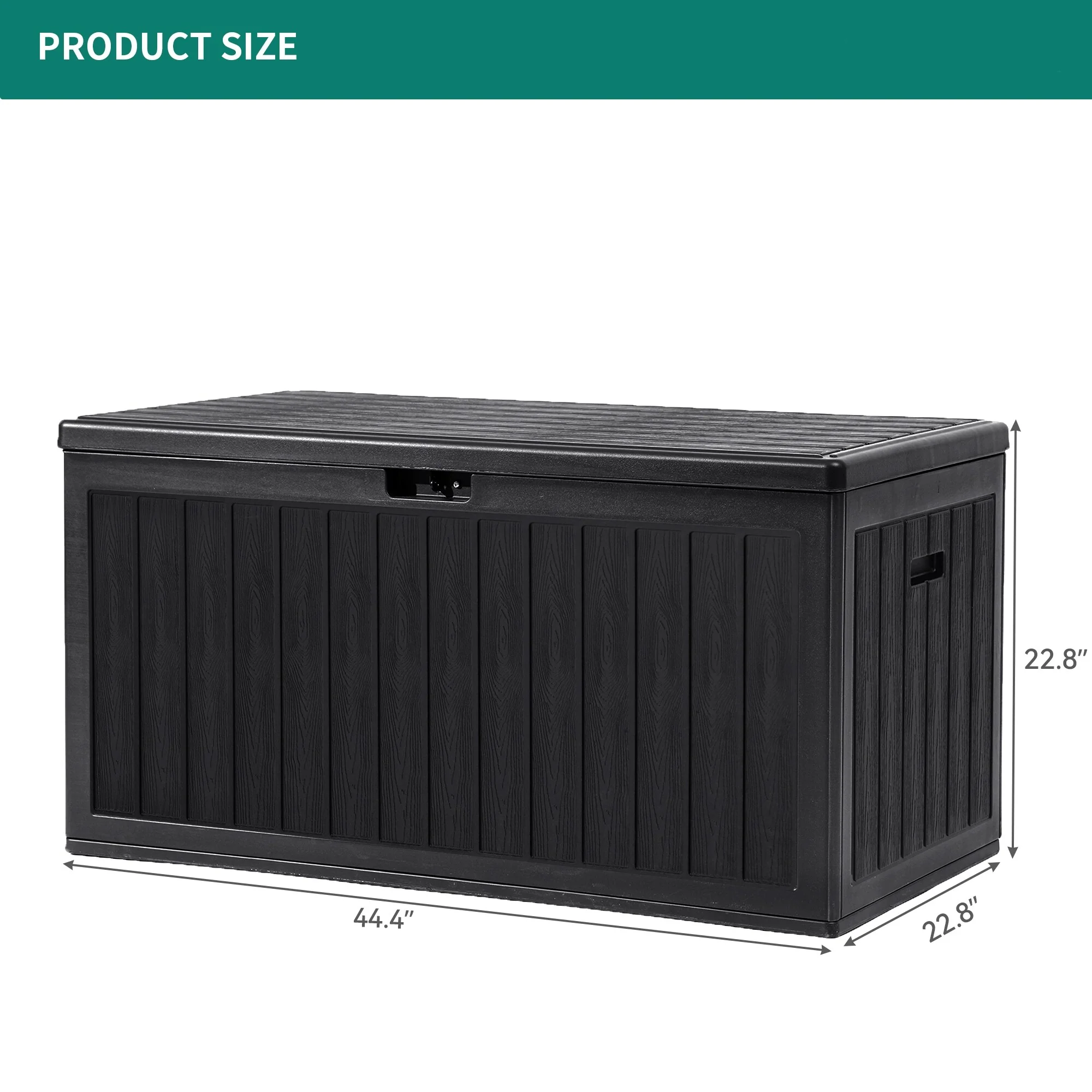 90 Gallons Water Resistant Resin Lockable Deck Box - N/A
