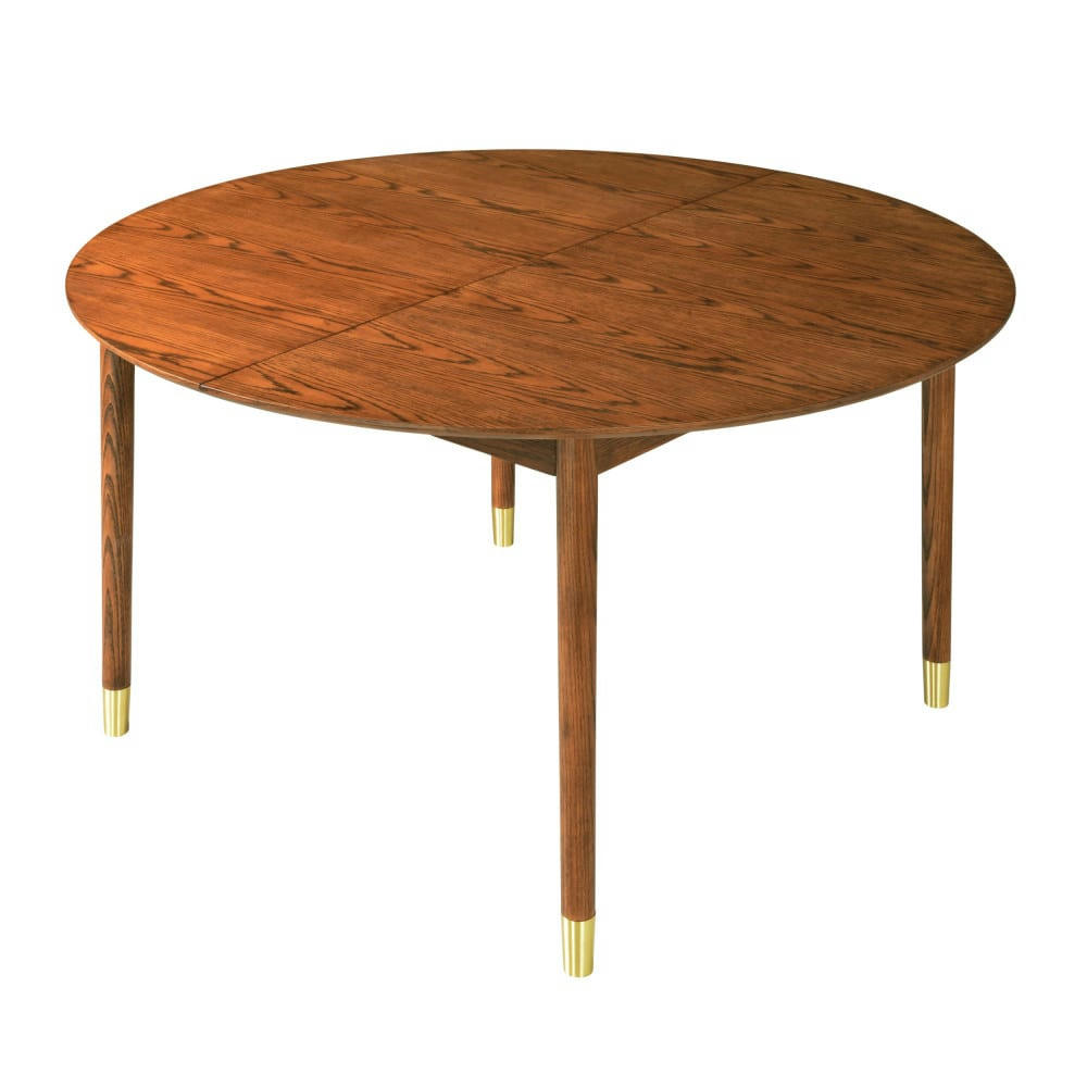 HOGARN - Table à manger ronde extensible 120-155x120cm bois foncé