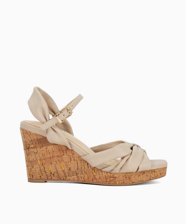 Kander Cream - Cork Wedge Heel Sandals