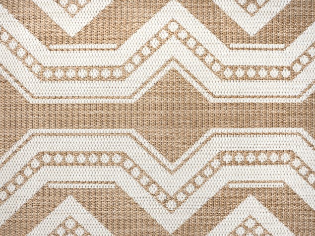 Lora Brown and Ivory Tribal Flatweave Indoor Outdoor Rug