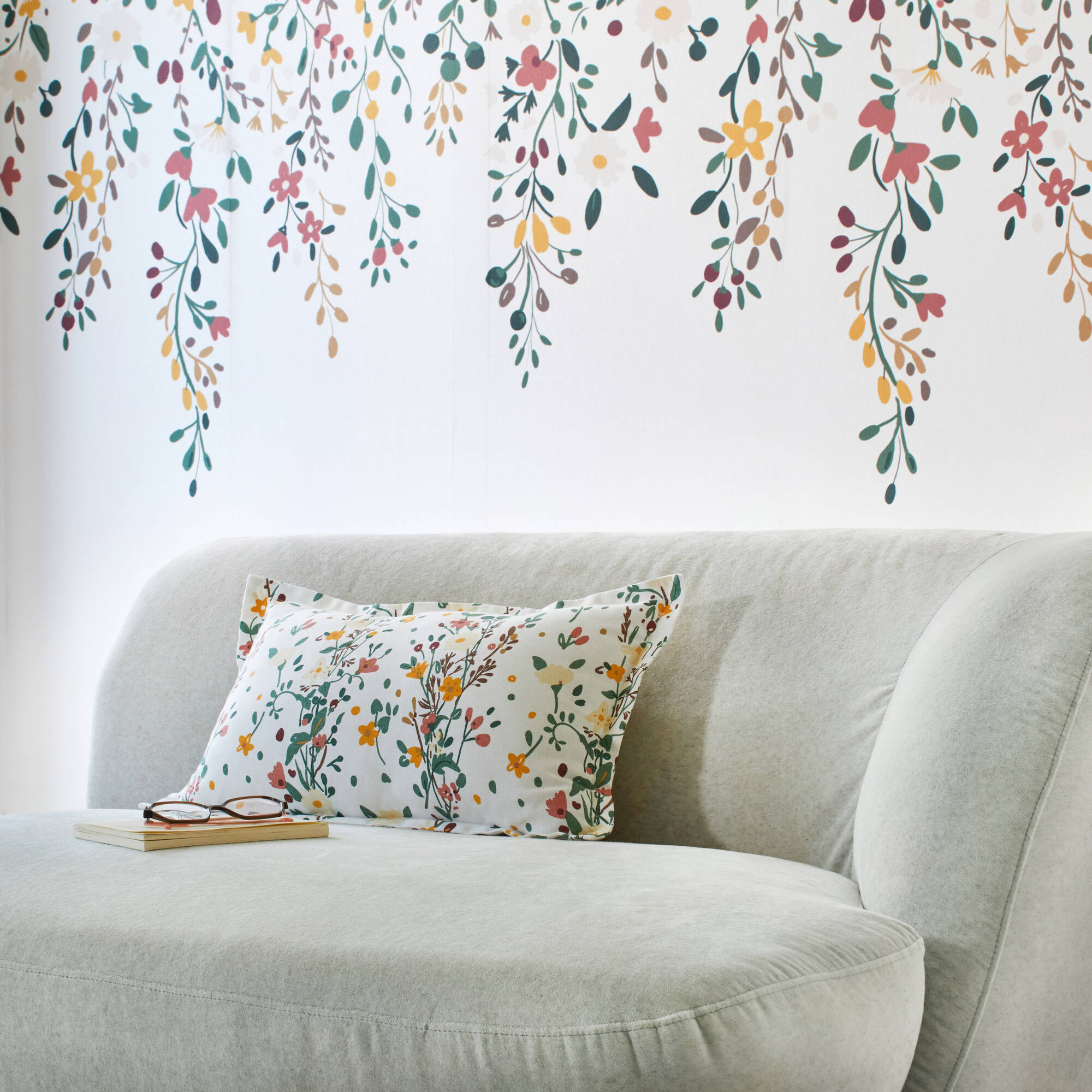 Coussin fleuri Céleste