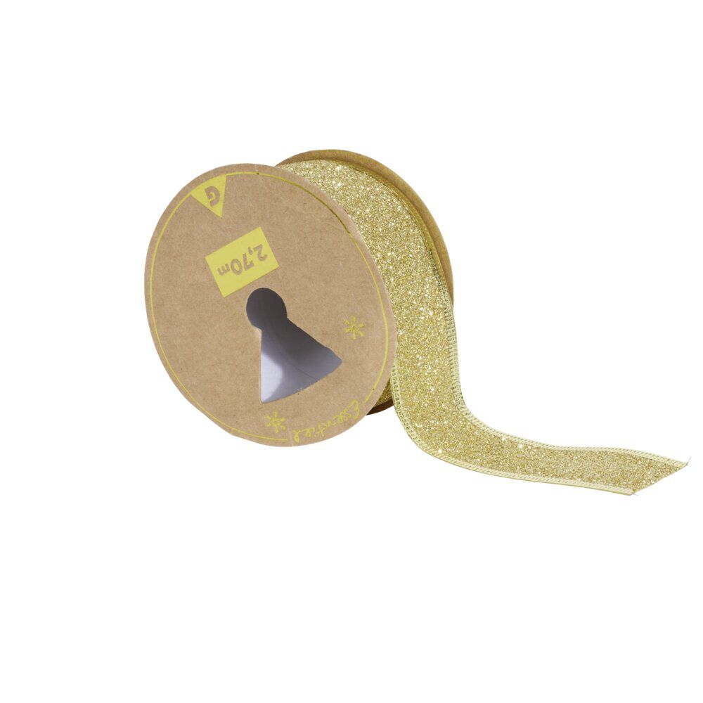 Ruban pailleté doré 2,7m