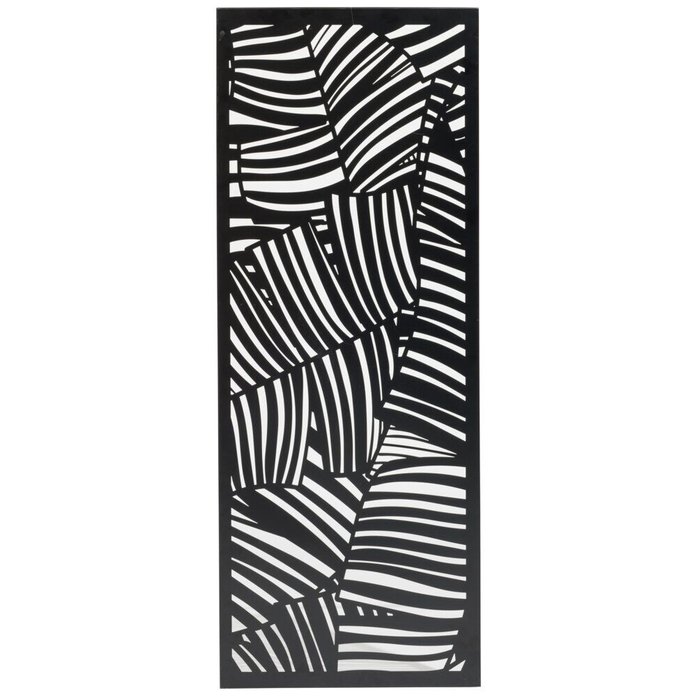 Panneau décoratif design feuillage métal ajouré noir 50xH130cm