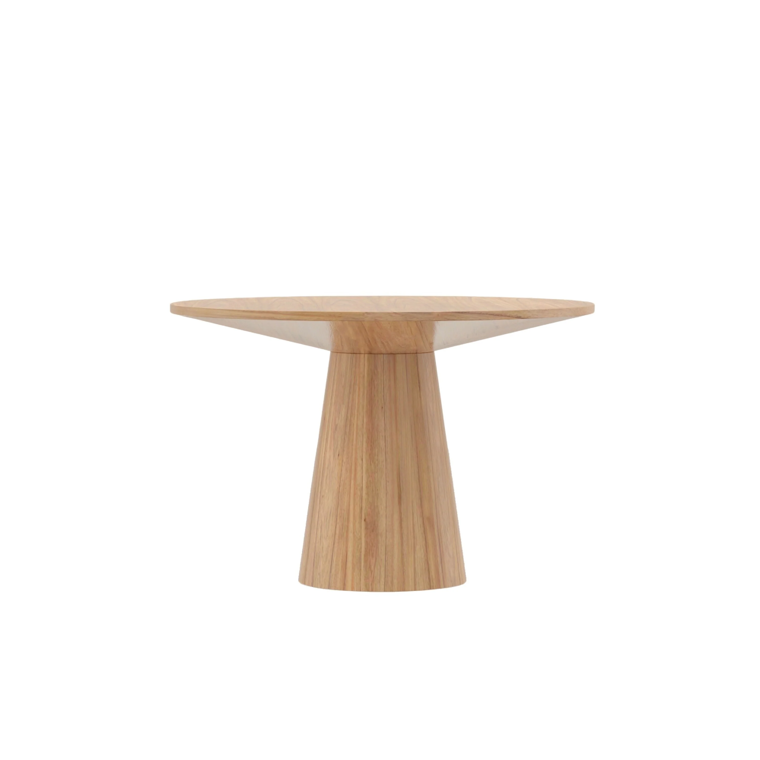 Vecy Dining Table, 47 Inch Round Top w Pedestal Base, Natural Brown