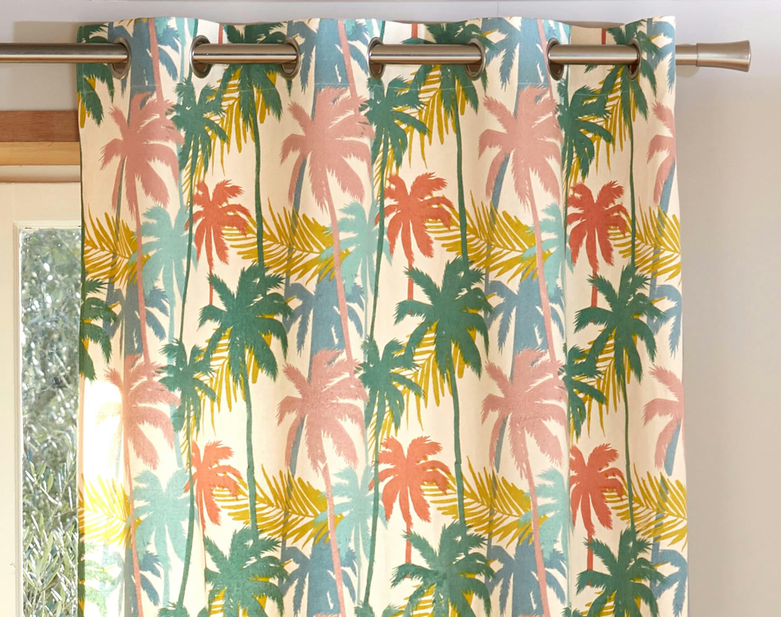 OASIS - Rideau à l'unité monté sur œillet 135x260 en coton multicolore