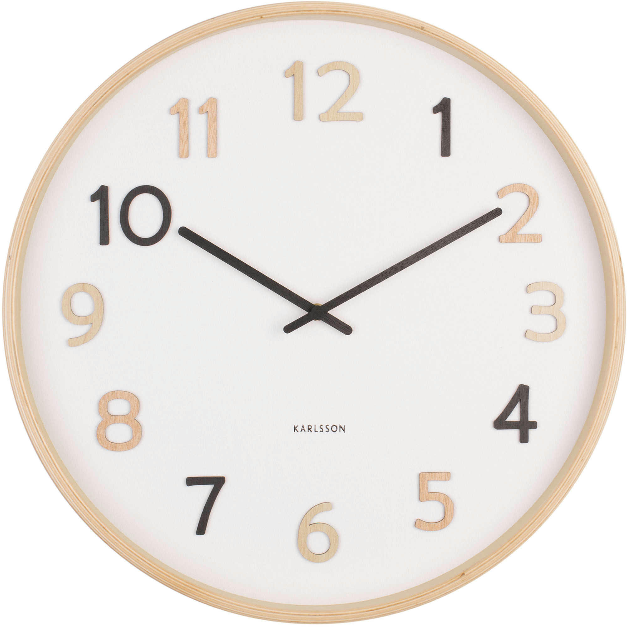 - Horloge murale ronde Pure en bois - Ø 40 cm