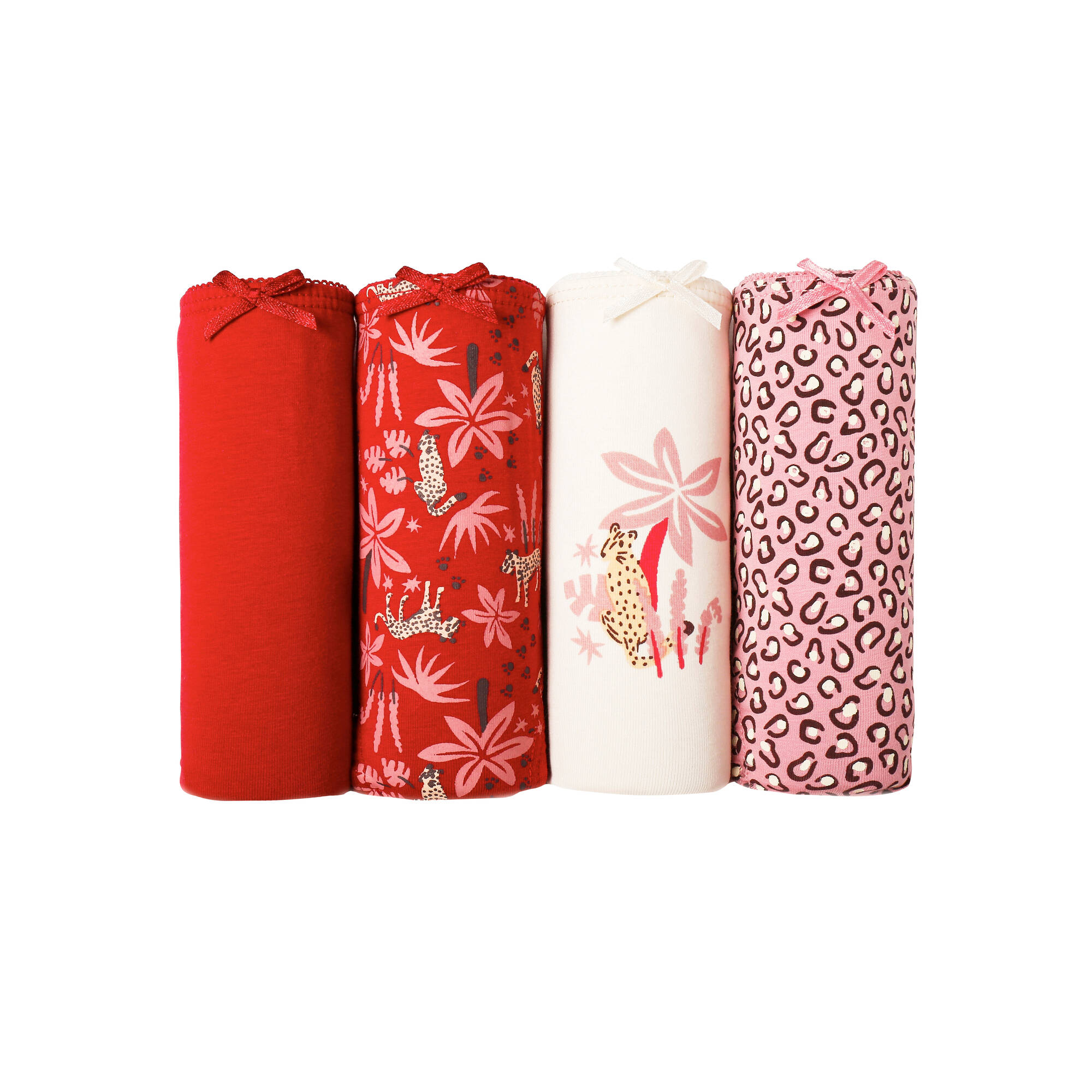 Slip coton imprimé motifs "panthère" assortis &ndash; Lot de 4
