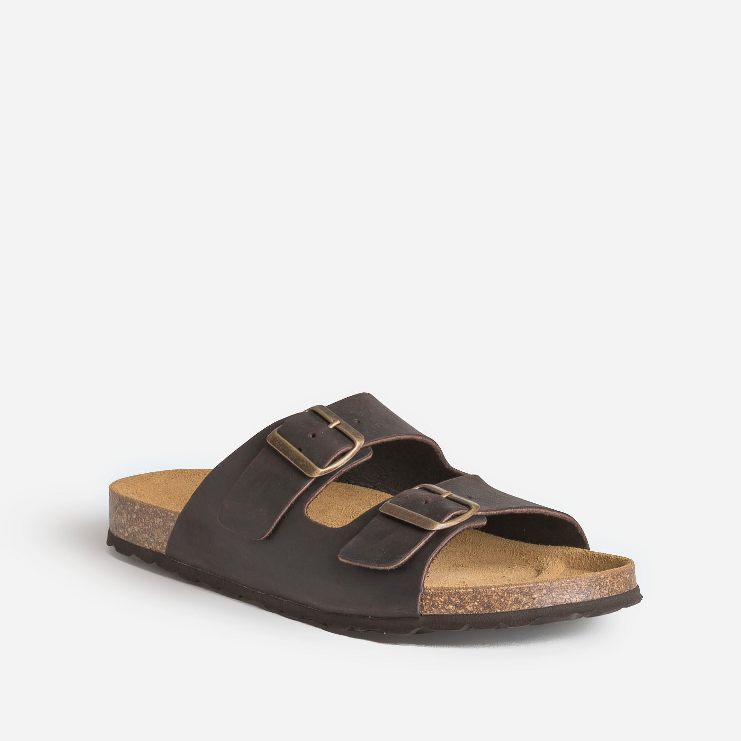 Mule anatomique marron cuir