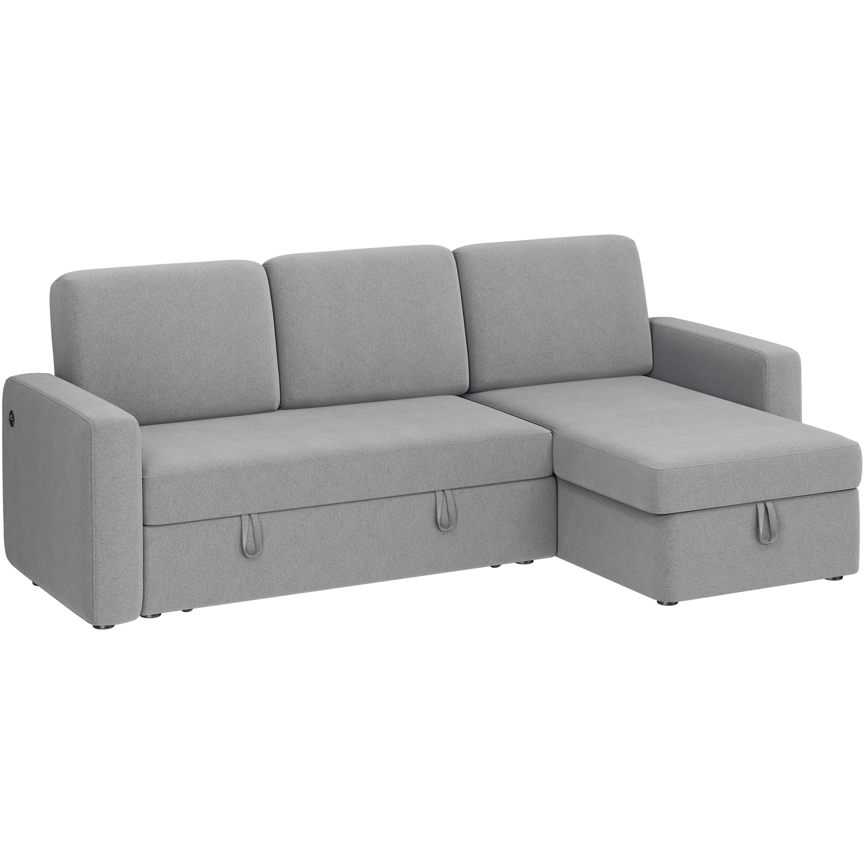 Yaheetech L-Shaped Reversible Sectional Sofa with Pull Out Bed & Storage - 83x 57.5x33