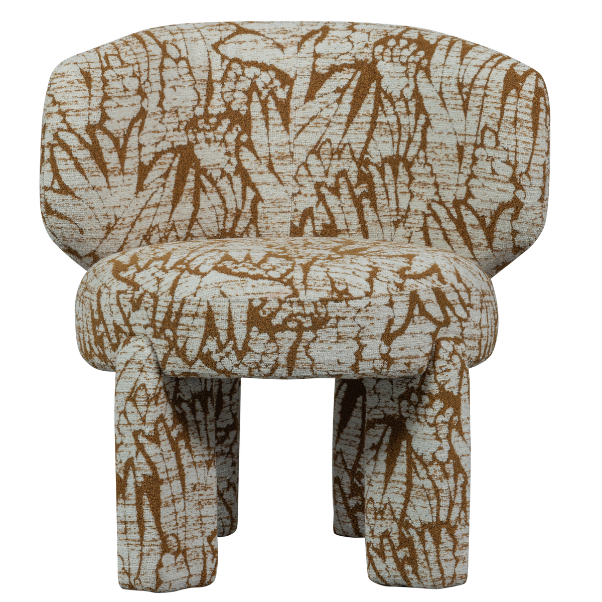 WOOOD fauteuil met dessin Upke - Polyester - Naturel/Bruin - 76x75x69
