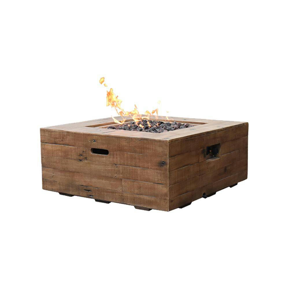 Modeno Wilton Square Outdoor Fire Table with PVC Cover, 40,000 BTUs