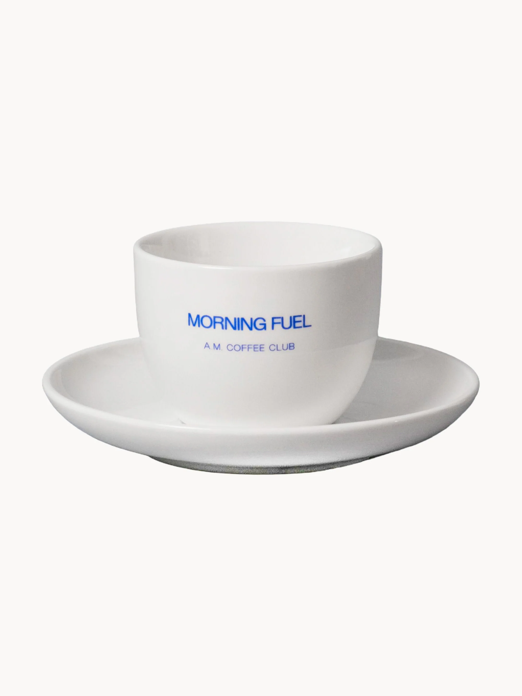 Keramik-Kaffeebecher Morning Fuel mit Untertasse
