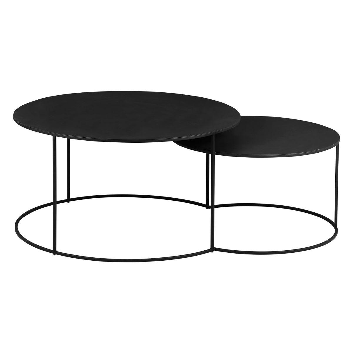 GRAYSON - Tables basses gigognes métal noir