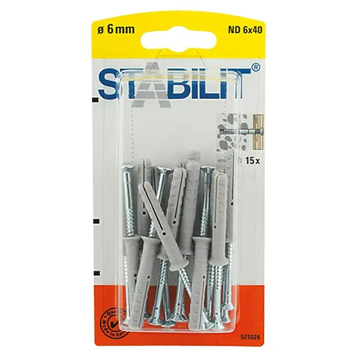 SPIKERPLUGG STABILIT 6X40MM 15STK