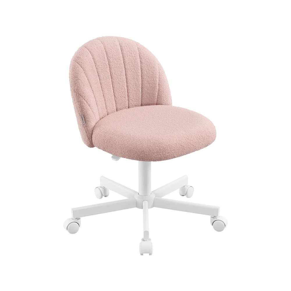 Chaise de bureau en tissu peluche réglable et confortable