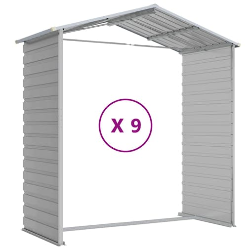 NNEVL Garden Shed Light Grey 191x810x198 cm Galvanised Steel