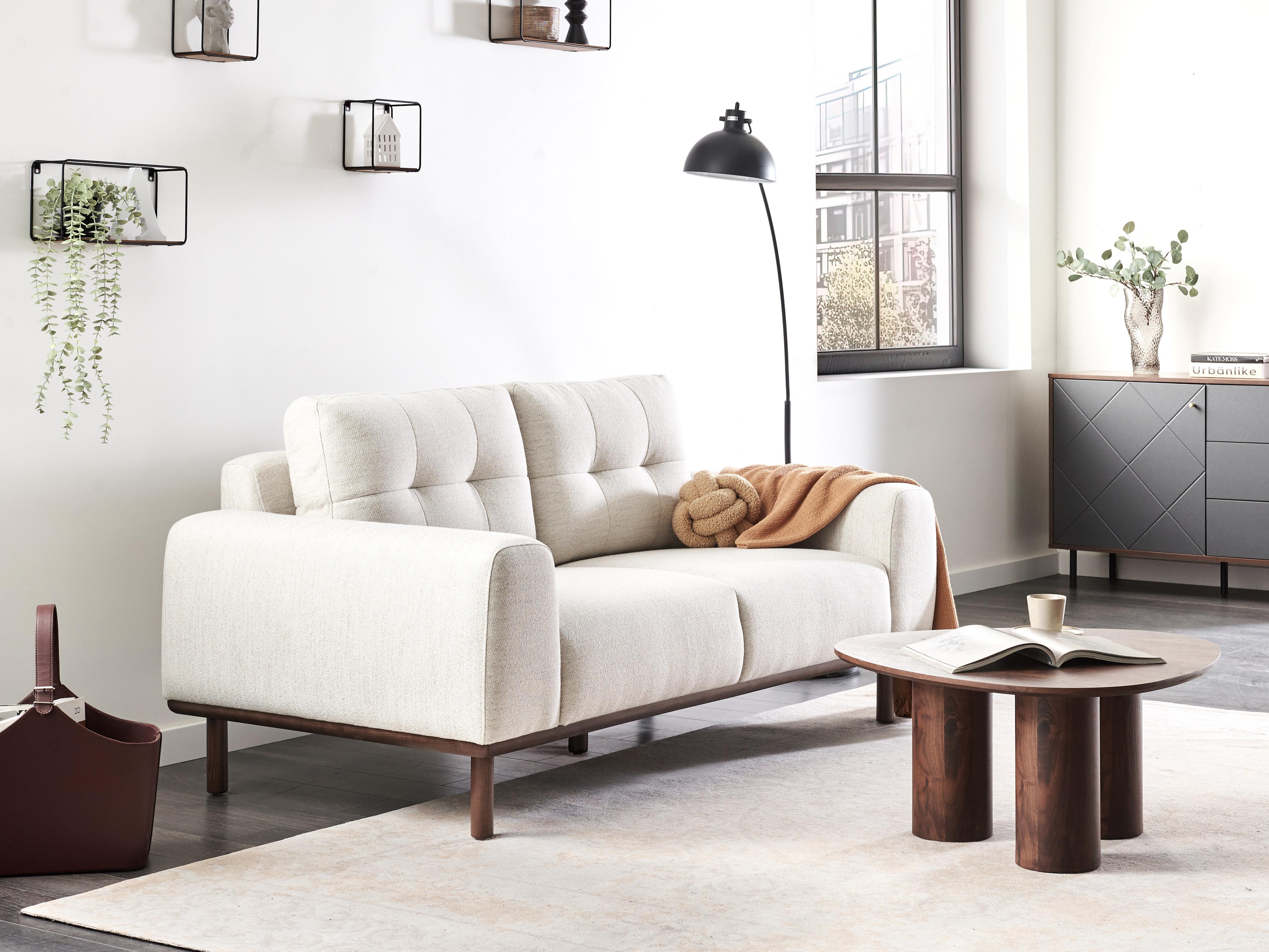 Sofa 2 Seater LAURILA Fabric Light Beige